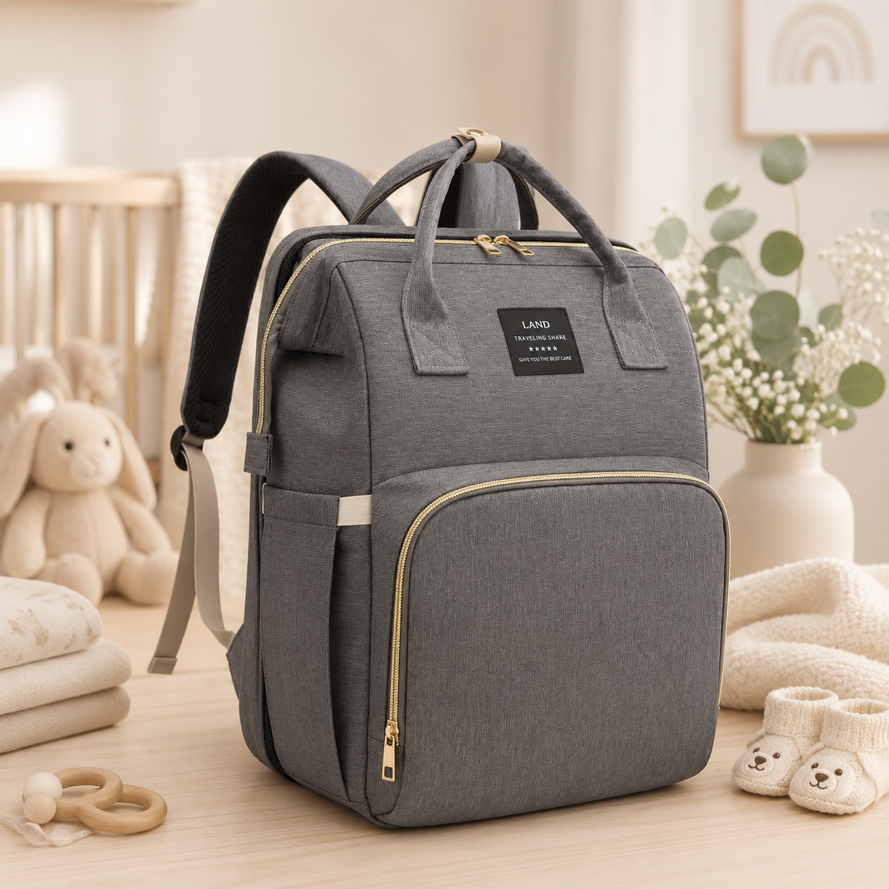 Portable Folding Crib Diaper Bag