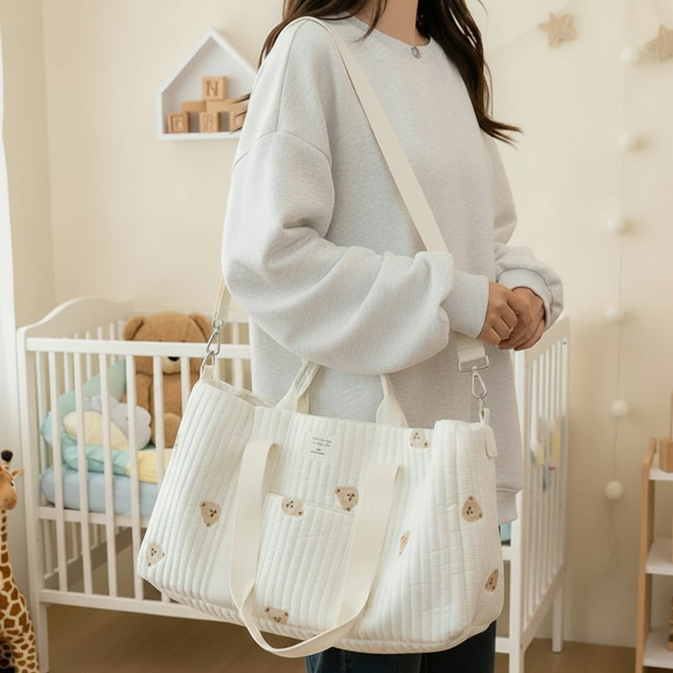 Quilted Tote Diaper Bag
