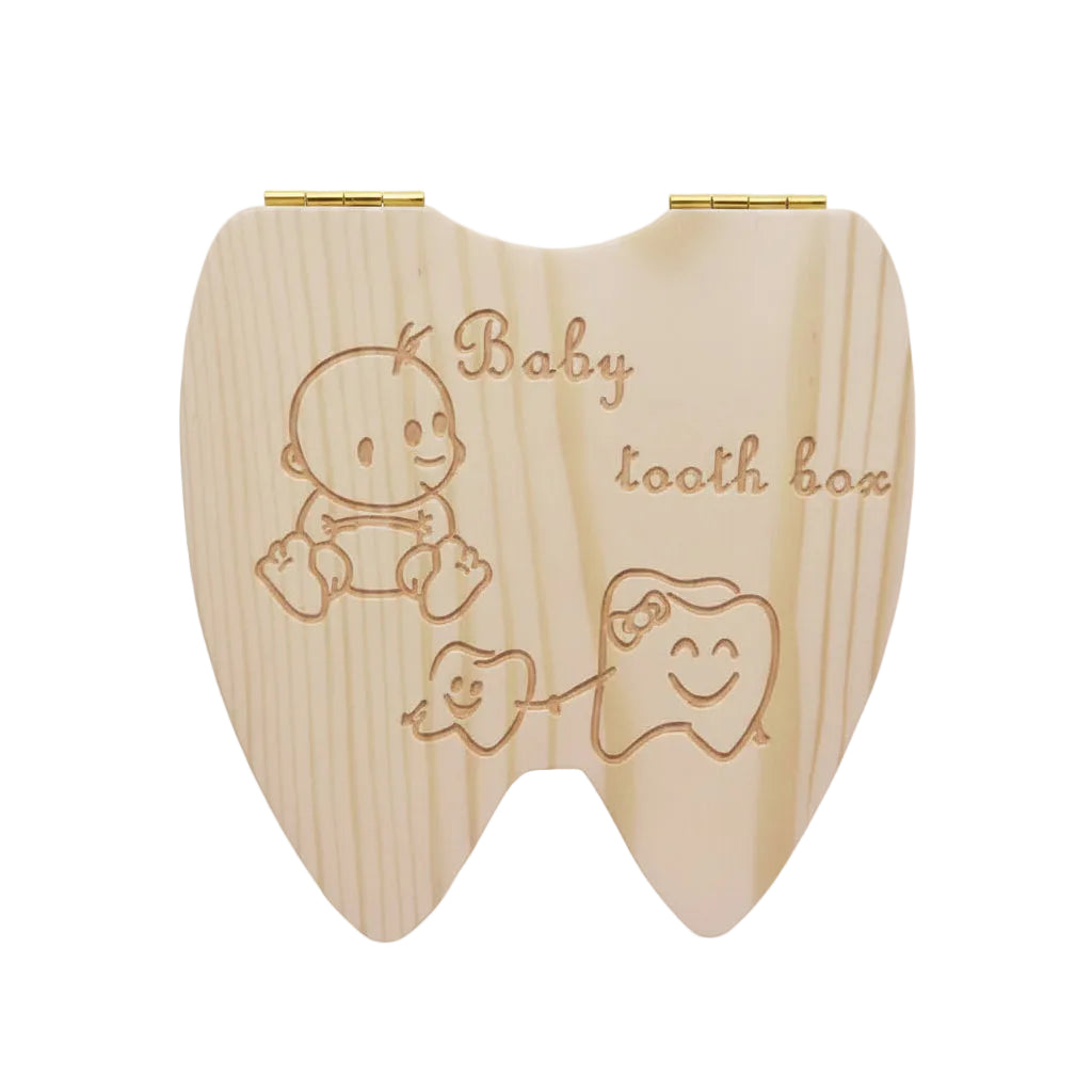 Wooden Baby Tooth & Umbilical Cord Keepsake Box